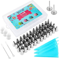 Miniatyrbilde 1 av 5: Set med 58 bakverkstips i rustfritt stål med 48 tips for kake