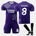 Miniatyrbild 1 av 9: Real Madrid Y3 lila gemensam utgåva 5 Bellingham 7C Row Vinicius No. 10 fotbollsuniform Purple size 8 socks 18#