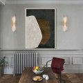 Miniatyrbillede 3 af 5: IC Moderne Minimalistisk Design Kunst Væglampe Postmoderne Jern Guld Sort Væglampe Kreativ Marmor Væglampe Armatur Soveværelse Badeværelse Væglamper