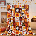 Miniatyrbilde 1 av 5: IC Høstteppe, høstpledd for sofa, oransje rutete teppe for høsten, bruk (50”x60”)