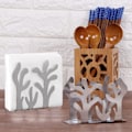 Miniatyrbillede 5 af 5: IC Vævspapirholder Planteform Holder Stativ Dispenser Kop Papirhåndklædeholder Rustfrit Stål Glas Papirserviettautomater