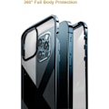 Pikkukuva 2 / 5: iPhone 11 Pro Max -kotelo, magneettinen metallikehys 360 asteen täysi suoja, karkaistu lasi edessä ja takana, Kulta