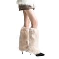 Dam Fuzzy Benvärmare Vinter Päls Fluffig Ben beige