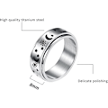 Miniatyrbillede 4 af 5: IC Spinnerringe i Titan i Rustfrit Stål Mån og Stjerne Fidget Ring Stresslindrende Angst Ring - 5-75 (løber små)