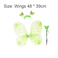 Miniatyrbillede 2 af 5: IC Fairy Butterfly Vinger, Tryllestav og Pandebånd til Piger blå + grøn