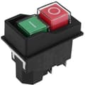 Elektromagnetiska tryckknappsbrytare för trädgårdsredskap KJD17 220V 4 stift -terminaler