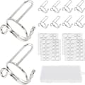 155PCS Wudu nagelringar set justerbart med självhäftande flikar utan lim för muslimska kvinnor DIY-present silver