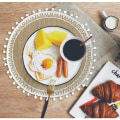 Miniatyrbilde 3 av 5: Set med 4 Boho Vevde Runde Bordsunderlegg Håndlagde Bordmatter Vevd Jute Kvastmatte Retro Borddekor Frans Bomull Kaffeunderlegg Vanntett (Boho Mix)