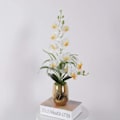 Miniatyrbillede 2 af 5: IG Kunstig blomst Phalaenopsis plastikorkidé i bonsai potte