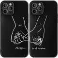 Miniatyrbild 1 av 5: IC Svarta matchande telefonfodral kompatibla med - iPhone 12 Mini - 5,4 tum för par cover Estetiska händer Söt jubileum