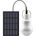Miniatyrbillede 1 af 5: Bærbar solcellelampe LED-pære solcelledrevet med solpanel til have, terrasse, indendørs, udendørs, vandreture, camping, telt, fiskebelysning