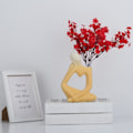 Miniatyrbild 1 av 5: IC Keramisk gul tänkande vas staty, abstrakt figurvasdekoration, frostad design, abstrakt modern konstfigur för modern inredning