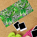 Miniatyrbillede 3 af 5: IC Strandhåndklæde i mikrofiber til voksne - Overdimensioneret Travel Beach Grønne Blade