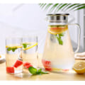 Pikkukuva 2 / 2: IC Lasikaraffi kannu kannella ja nokalla, vesikaraffi 1600ml