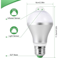 Miniatyrbillede 2 af 5: IC LED E27 PIR Bevægelsessensor Pærer, 15W Smart Lys