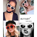 Miniatyrbillede 4 af 5: IC Retro ovale solbriller Clout Goggles Kurt Cobain Vintage Mod Tyk ram Rund linse Unisex UV400 beskyttelse