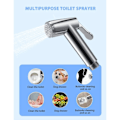 Miniatyrbillede 3 af 4: IC 2 stk Ultralette Neti Potty Toiletsprayer Rustfrit Håndholdt Neti Potty Sprayer Tekstil Badeværelsesbløjsprayer til Køkken og Toilet