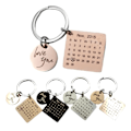 Miniatyrbillede 4 af 5: 4 stk Personlig kalender nøglering i spejlpoleret rustfrit stål, IC