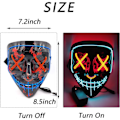 Pikkukuva 2 / 5: IC DWTECH LED Halloween-naamio - Valoisa naamio LED-naamio EL-johdin Pelottava naamio Sininen ja punainen a