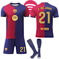 Pikkukuva 1 / 2: Barcelona Kotipelipaita Lapsille & Aikuisten 2024-2025 Sukkien Kanssa Nro.21 F.DE JONG No.21 F.DE JONG 16