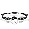 Pikkukuva 1 / 5: IC 2 Matchande Yin Yang Justerbara Vävda Sladdarmband Handgjorda Vänskapsarmband