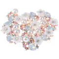 Miniatyrbillede 2 af 5: IC 10 STK Blomster Rhinestone Knapper Flatback Plating Perle Hårnål