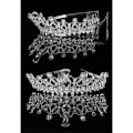 Miniatyrbillede 2 af 5: Rhinestone brudetiara 2-pak krystal bryllupskrone til brud og brudepiger
