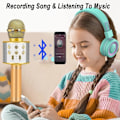 Miniatyrbild 4 av 5: IC Födelsedagspresenter till 6-15 år gammal flicka Pojke, Bluetooth trådlös karaokemikrofon - Guld