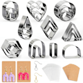Miniatyrbilde 2 av 7: DIY leire øredobber smykker øredobber laging farget leire tilbehør med oppbevaringspose og bakside i papp F 132-piece set