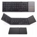 Tri-Fold Bluetooth Keyboard, Bluetooth Portable Mini Keyboard with Touchpad Mouse - Black