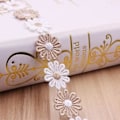Miniatyrbild 4 av 5: IC 15 Yards/påse Tyg Spetsband Daisy Flower Broderi Spetsband Trim för heminredning Kläder Presentkorgar - Kaffe