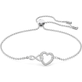 Miniatyrbillede 1 af 4: IC Swarovski Infinity Hjerte Smykkekollektion, halskæde og armbånd, roséguld og rhodiumbelagt finish, klare krystaller