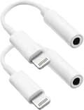2-pack iPhone 3,5 mm hörlursadapter (Lightning till 3,5 mm) ljudkonverterare för iPhone 8-14