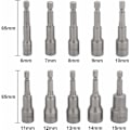 Miniatyrbilde 4 av 5: 10 stk. Slagtrekkerpipebits 6-15mm Sett Magnetisk Hex Pipe Sett Magnetisk Bor Bit Hex Pipe Sett 1/4 Tomme for Hurtigskift Chuck