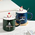 Miniatyrbilde 4 av 5: Juletrykket krus festlig atmosfære hjem keramisk kaffekopp trykt tegneserie White