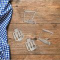 Miniatyrbild 2 av 5: 8 st rostfria dukklämmor Anti-halkfäste Tjock dukklämma Hemmönster Besticktillbehör för kök Kontor Restaurang Picknick Bröllop