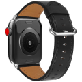 Miniatyrbillede 2 af 5: IC Ægte Læder Armbånd Apple Watch 41/40/38 mm - Sort Sort Sort