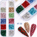 Miniatyrbillede 2 af 5: Glitter Rhinestones Platt ryg Glänsande stenar Nail art Kristallglas Nagelädelstenar Strass Tilbehør Nagelpärla 5