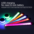 Miniatyrbilde 5 av 5: IG LED-armbånd for løping (2-pakning), USB-oppladbart reflekterende blått