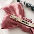 Miniatyrbilde 4 av 5: 6-delt satin stor sløyfe hårklipp sett, hårklipp stor sløyfe sløyfe chiffon fjær hårklipp retro fransk dame stil