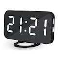 Miniatyrbillede 3 af 5: IC Digital vækkeur, stor LED-skærm med dobbelt USB-opladningsporte, automatisk dæmpningstilstand, enkel snooze-funktion - Hvidt lys