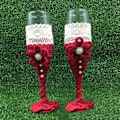 Miniatyrbillede 5 af 5: IC 2 stk. Bryllupsglas Mode Toast Brød Bryllupsglas Krystal Champagnefløjter Brud og
