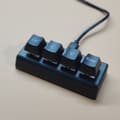 Mini-mekaniskt tangentbord med 4 röda switch-tangenter Ctrl C V Enter, USB-trådbunden makro-pad för Windows macOS Linux, Svart