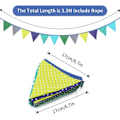 Miniatyrbillede 2 af 5: IC Stof Vimpel Girland Dobbeltsidig, 3,3 M Farverig Bunting Stof
