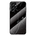 Miniatyrbillede 1 af 5: IC Samsung Galaxy S22 Ultra Cover Marmor Hærdet Glas Sort