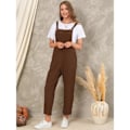 Miniatyrbilde 1 av 3: IC Kvinners Løse Overall Jumpsuit Casual Bukser $ XL Bomull og 01-Brun L