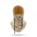 Miniatyrbillede 4 af 5: Sherpa Hood Ski Mask Vinter Balaclava Koldt Vejr Vindtæt Justerbar Varmt Hætte Cover Hat Cap Halsklæde Grå