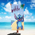 Miniatyrbild 3 av 5: 1:a 75x150cm Disney Lilo & Stitch Strandhandduk Mjuk Absorberande Badlakan Barn Pojkar Flickor Pool Party Present Microfiber Badlakan 21 75X150cm