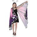 Miniatyrbillede 3 af 5: IC Butterfly Wing Cape-sjal med spidsmaske og pandebånd med sort fløjlantenne