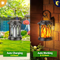 Miniatyrbillede 4 af 5: IC Udendørs solcelledrevet havehængende lampe, 2 stk. udendørs solcellelys med realistiske flammeeffekter, IP65 vandtæt udendørs have
